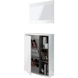 zapatero con espejo blanco